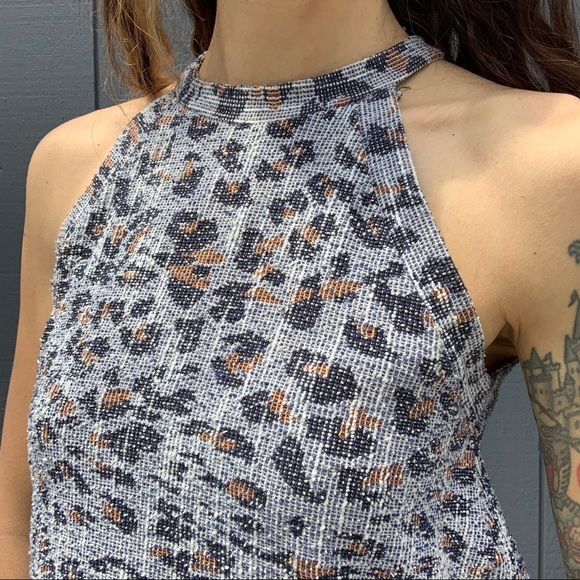 Sold! W5 Faded leopard high neck tank Sz S - Picture 3 of 4